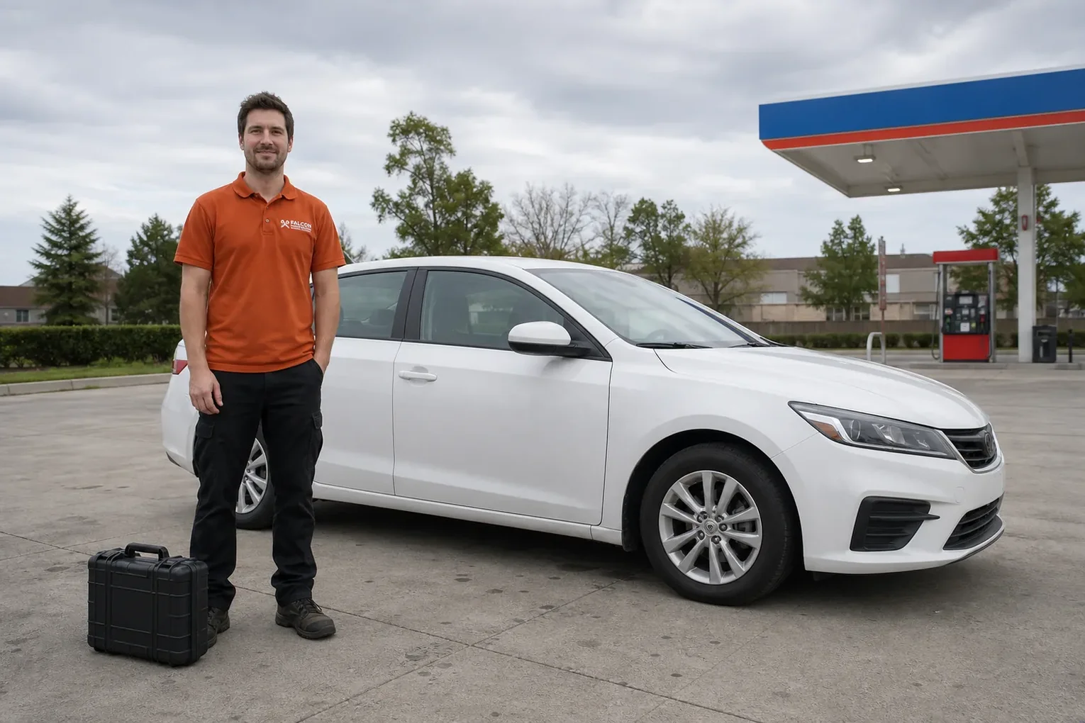 Locksmith opening a locked car door in Kenner, LA